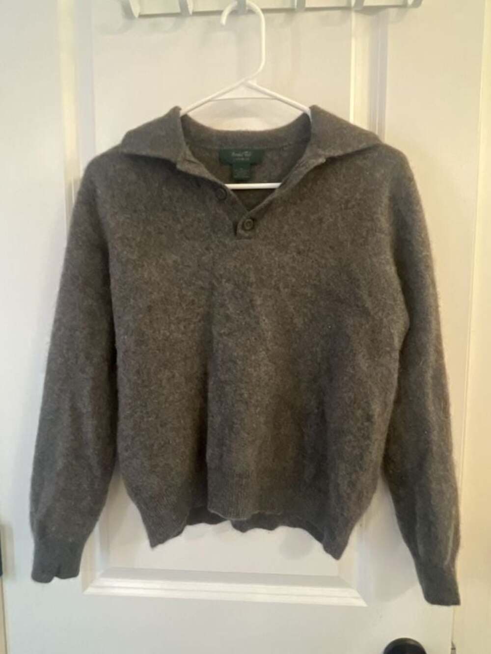 Marshall Field's Vintage Gray Cashmere Polo Sweater